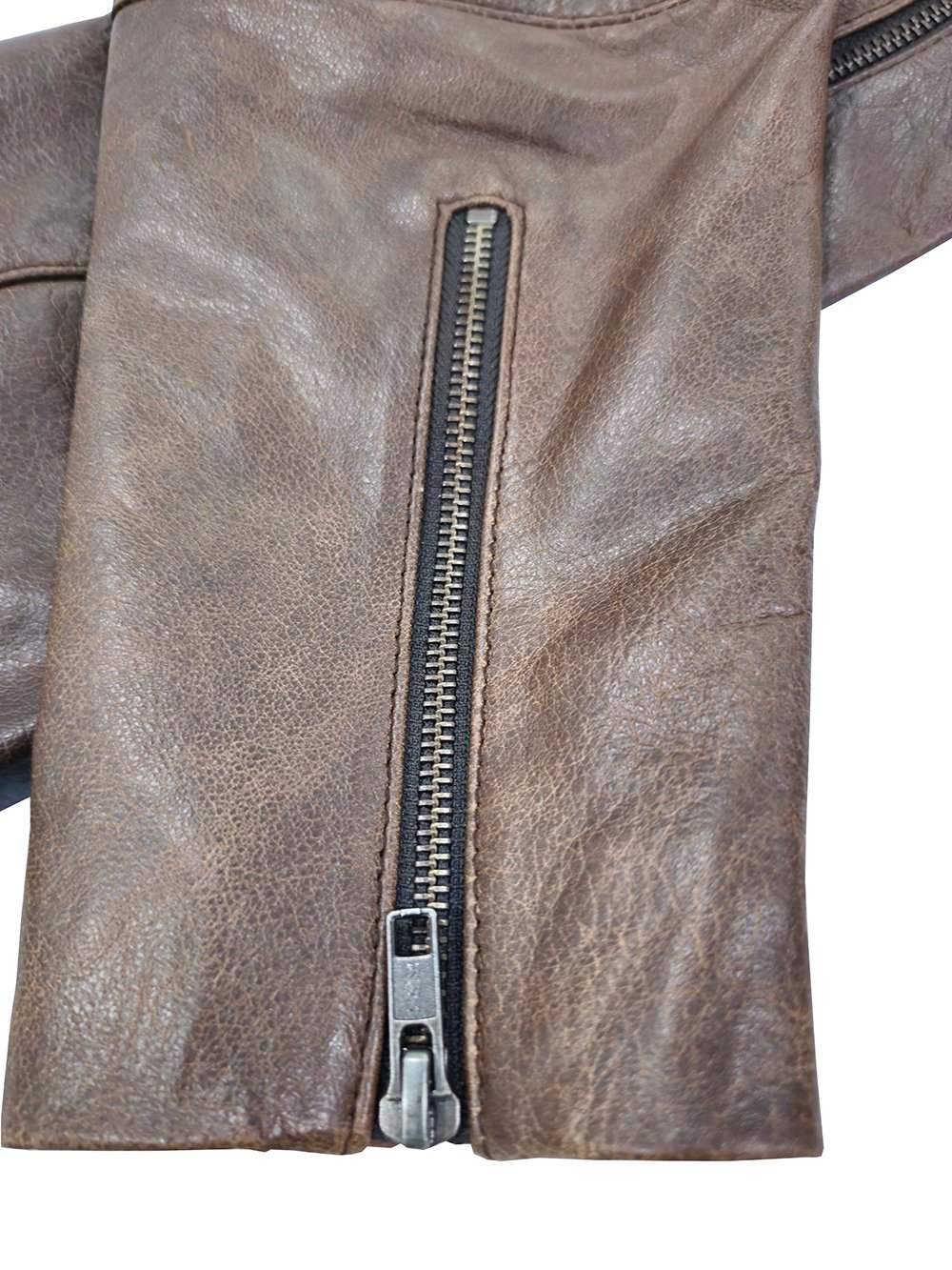 IKHUS Men's Fashion Leather Jacket Brown